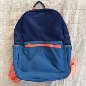 Pottery Barn Kids Navy Backpack with Bright Orange Accents
